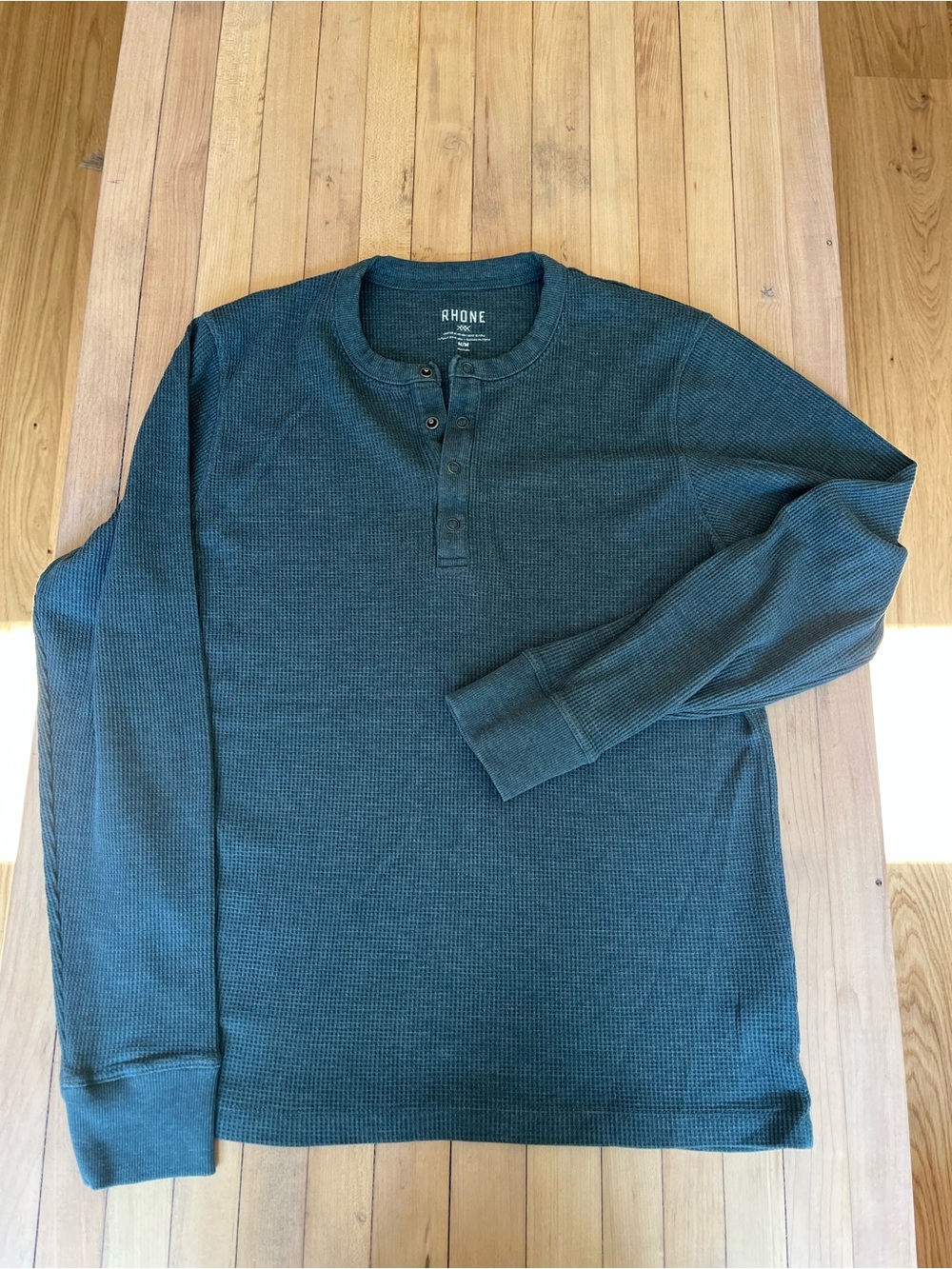 Rhône waffle knit Henley green size M
